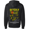 Beverly Kills awake owl design on black zip up hoodie